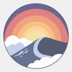 Stiga upp och Sol Shine Sticker Runt Klistermärke
