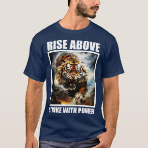 Stiga upp ovan Strejka med Power Motivation Fitnes T Shirt