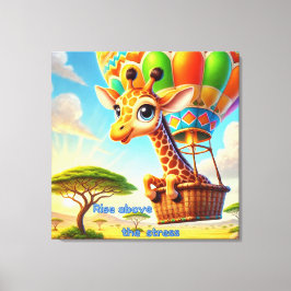 Stiga upp ovanför Stressa - Uplimpande Giraffe Canvastryck