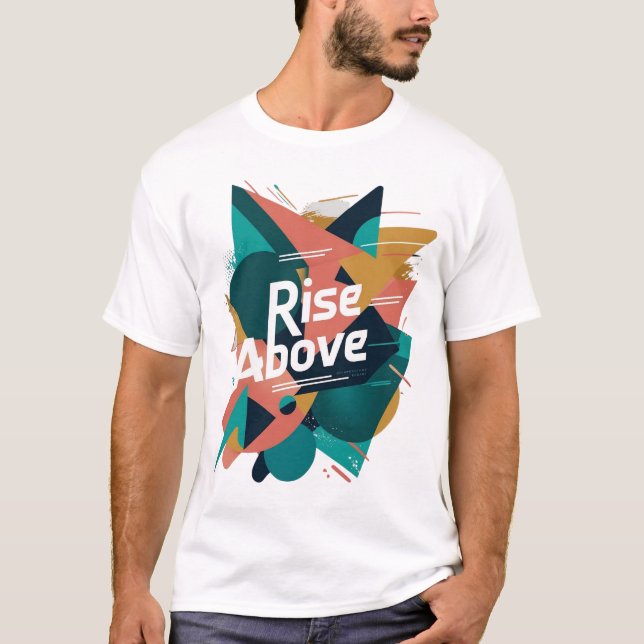 Stiga upp över Abstrakten Geometric T-Shirt - Moti (Framsida)