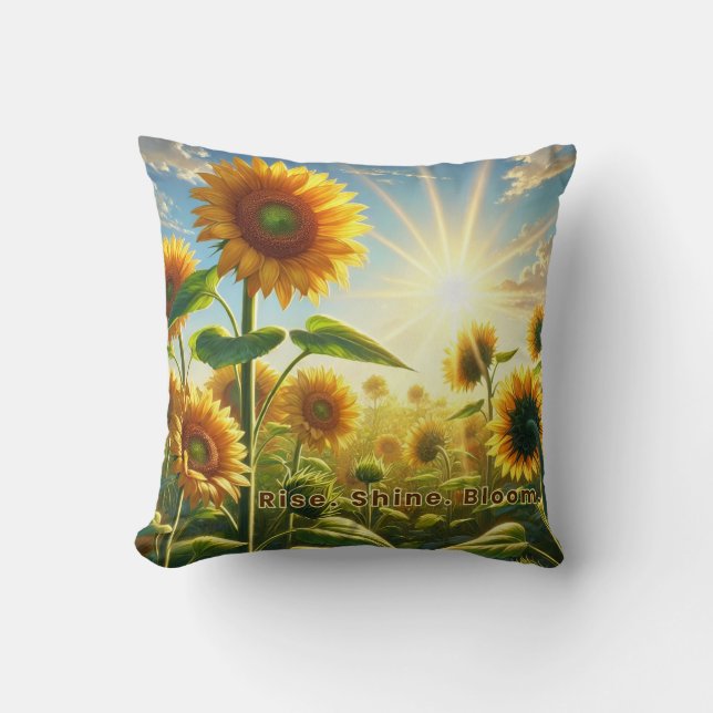 Stiga upp Shine Bloom - Solrosinspiration Kudde (Framsida)