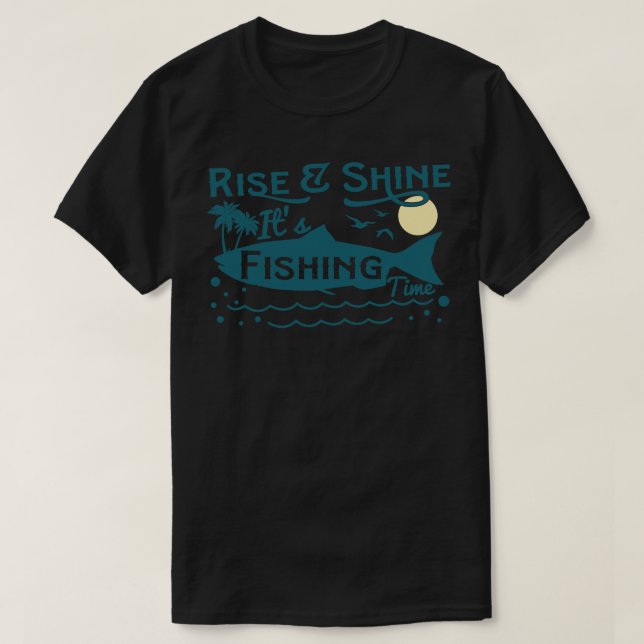 Stiga upp Shine itS fisketidsbuss Flygfiske Älskar T Shirt (Design framsida)