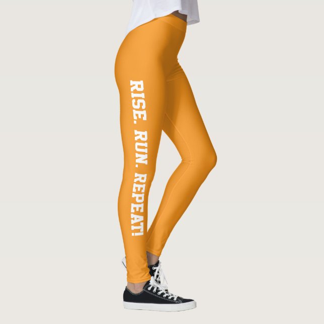 Stiga upp Springa-repeterad citattvit Leggings (Höger)