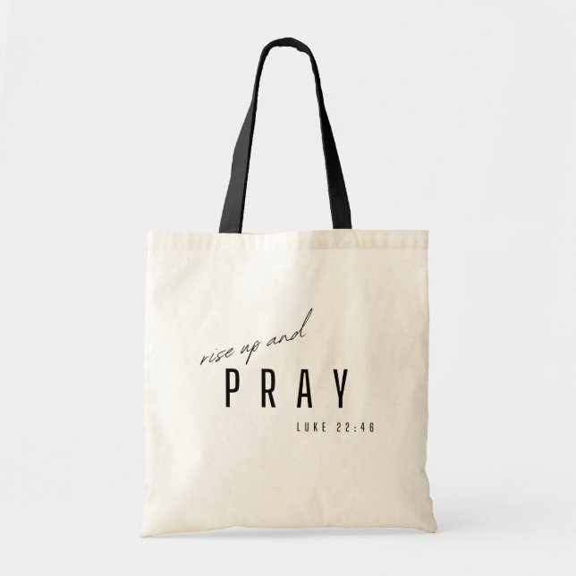 stiga upp upp och be. Luke22:46. Tote bags Shoppin Tygkasse (Framsidan)