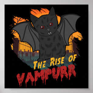 Stiga upp Vampurr - Parody Cat Kattunge Halloween Poster