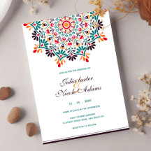 Stigande Boho indisk fusion blommig mandala bröllo