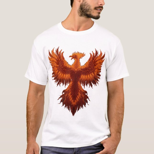 Stigande Fenix Grafisk T-Shirt - Vibrerande Eld Få (Framsida)
