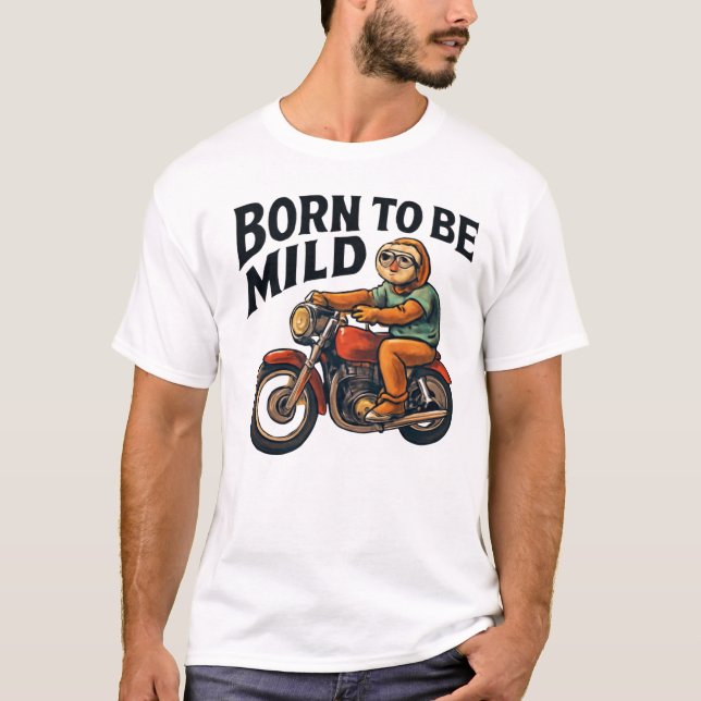 Stigande motorcykel - fött barn - lätt t shirt (Framsida)