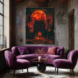 Stigande Mummy Halloween - Forntida Grav & Blodmån Poster