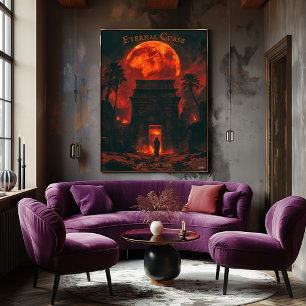 Stigande Mummy Halloween - Forntida Grav & Blodmån Poster
