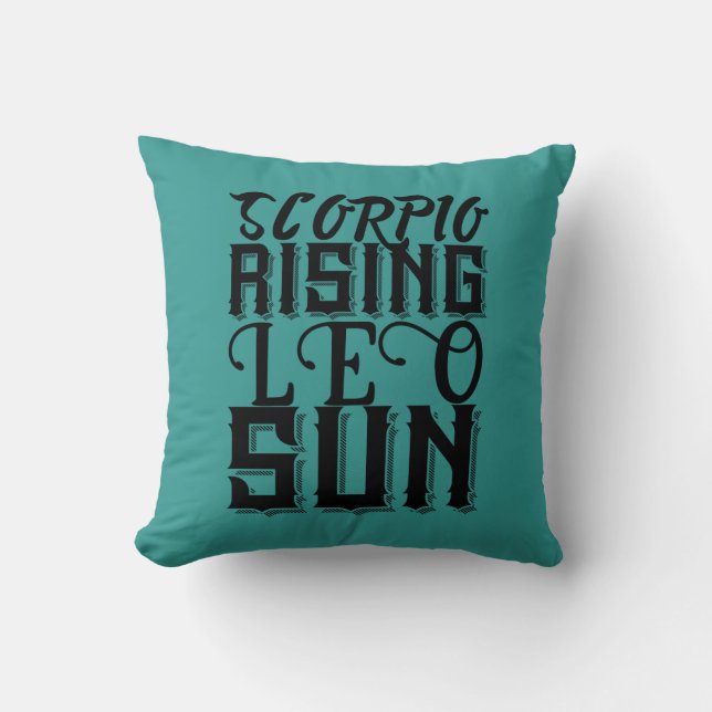 Stigande Skorpion Lejon Sol Astrologi Horoskop Zod Kudde (Framsida)