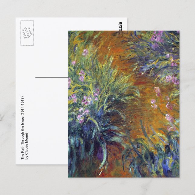 Stigen genom irisar av Claude Monet Vykort (Fram/baksida)