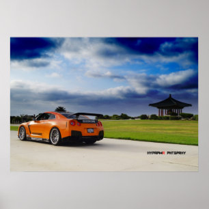 "Stiger" Nissan GT-r R35 som igenom brister Poster