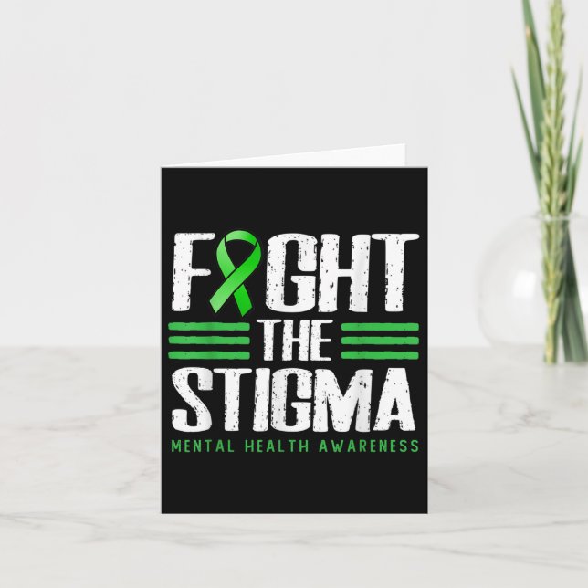Stigma - Grönt Ribbon Tee, psykisk hälsa Kort (Framsida)