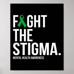 Stigma-Grönten Ribbon Mental Health Poster