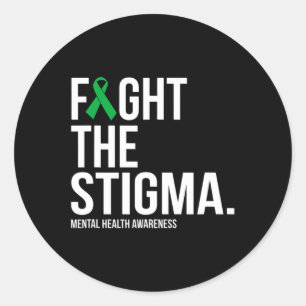 Stigma-Grönten Ribbon Mental Health Runt Klistermärke