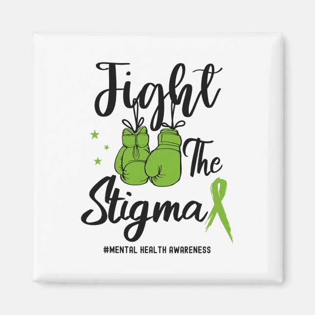 Stigma Mental Health Awareness kan göra Grönten Ri Magnet (Framsidan)