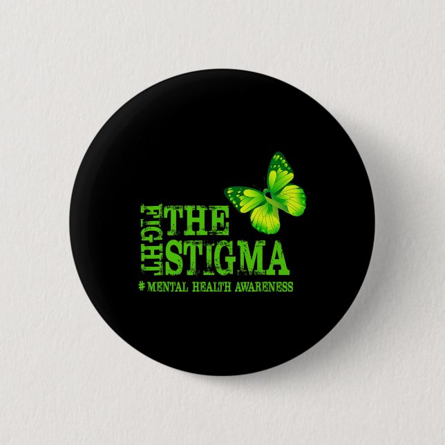 Stigma Mental Health Awareness Månad Knapp (Framsida)