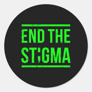 Stigma Mental Health Awareness Warrior Counsel Runt Klistermärke