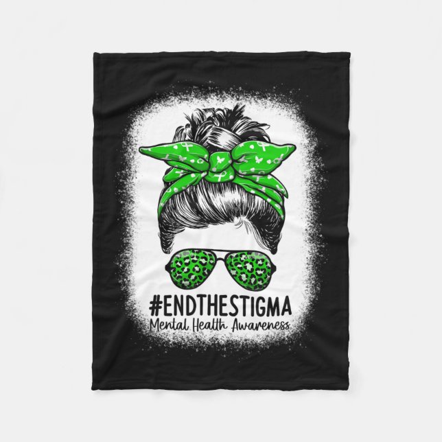 Stigma Messy Bun Women - Mental Health Awarene Fleecefilt (Framsidan)