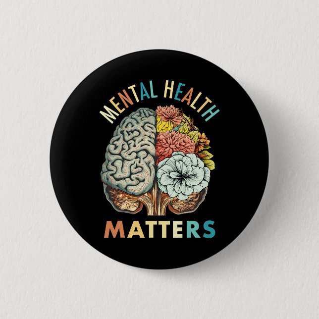 Stigma psykiska hälsoproblem Mental Awareness Knapp (Framsida)