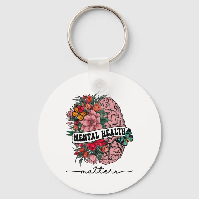 Stigma psykiska hälsoproblem Mental Awareness Nyckelring (Framsida)