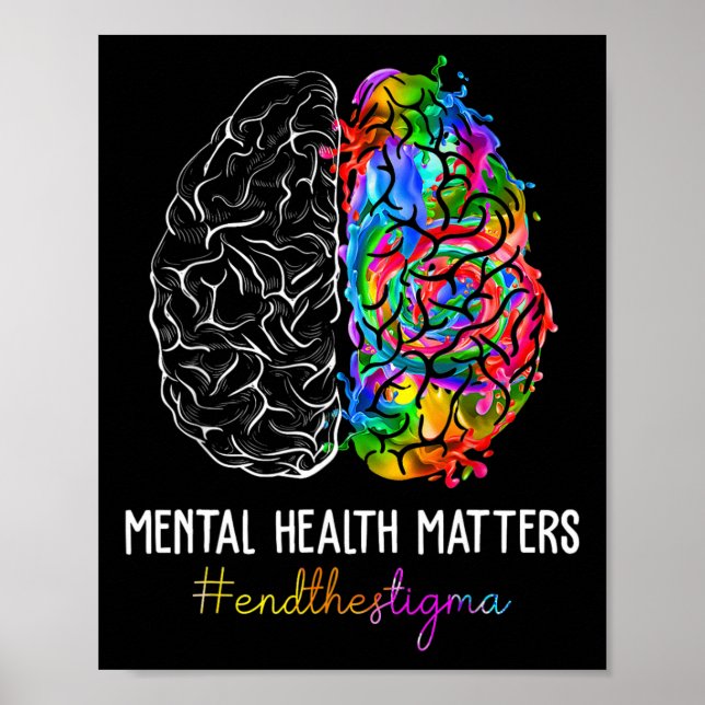 Stigma psykiska hälsoproblem Mental Awareness Poster (Framsidan)