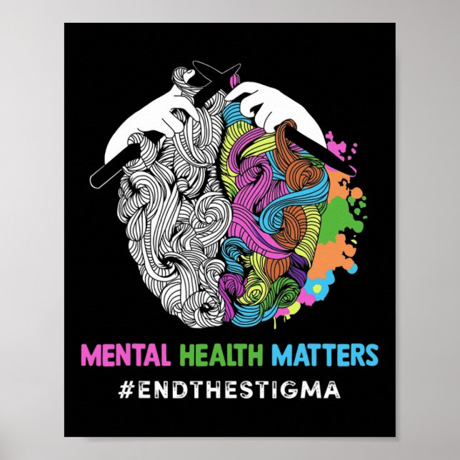 Stigma psykiska hälsoproblem Mental Awareness Poster (Framsidan)