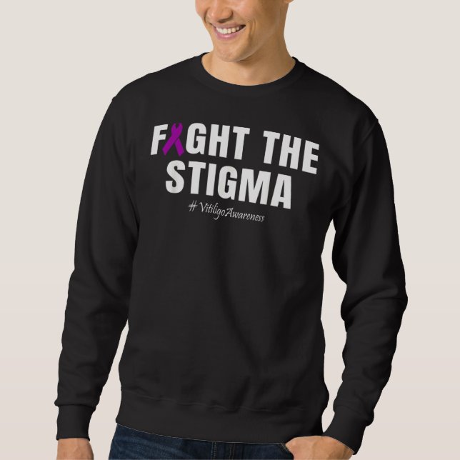 Stigma Vitiligo Awareness Month Ribbon P Lång Ärmad Tröja (Framsida)