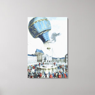 Stigning av den Montgolfier broderluftballongen Canvastryck