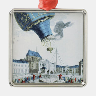 Stigning av den Montgolfier broderluftballongen Julgransprydnad Metall