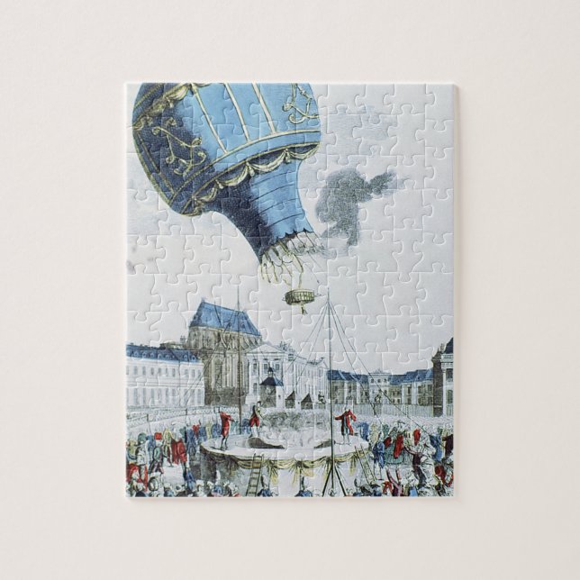 Stigning av den Montgolfier broderluftballongen Pussel (Vertikal)