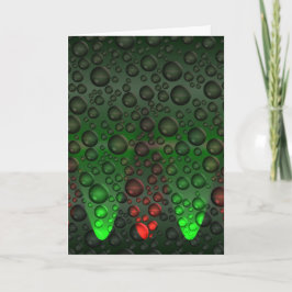 Stigning Bubbles Grönt/Red Hälsning Card Kort