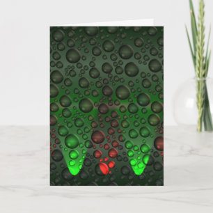 Stigning Bubbles Grönt/Red Hälsning Card Kort