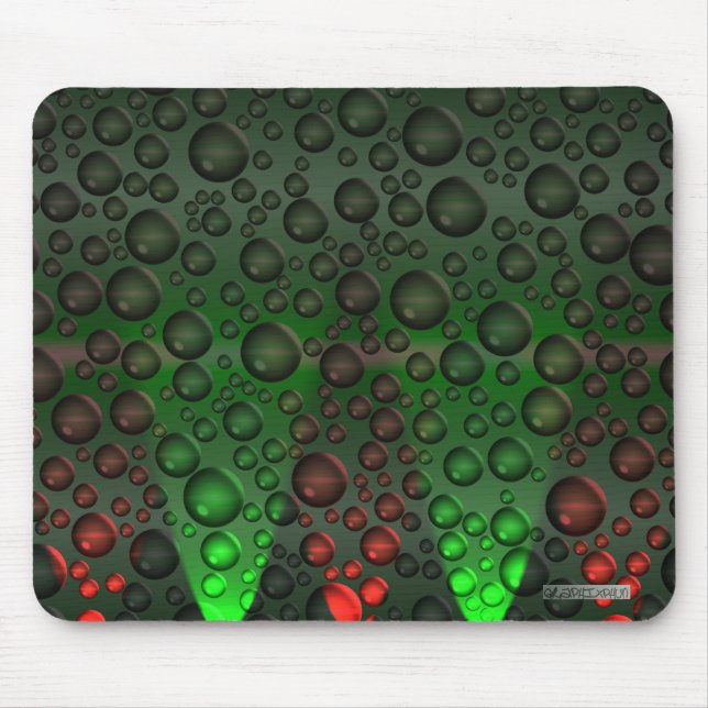 Stigning Bubbles Grönt/Red Mousemat Musmatta (Framsidan)