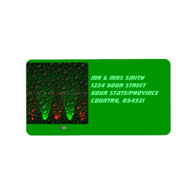 Stigning Bubbles-Grönt/röda etiketter Adressetikett (Framsidan)