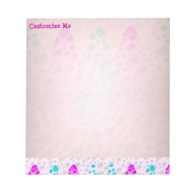 Stigning bubblor (Rosa&blå) Anteckningsblock (Framsida)