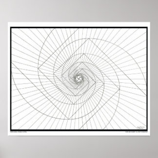 Stigning Färgning av deosil Fibonacci Spiral Poste Poster