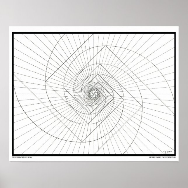 Stigning Färgning av deosil Fibonacci Spiral Poste Poster (Framsidan)