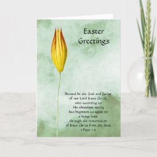 Stigning Flower Bud Faith Påsk-kort Tack Kort