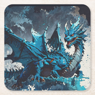 Stigning från oceanerna-Dragon-teckningen Underlägg Papper Kvadrat
