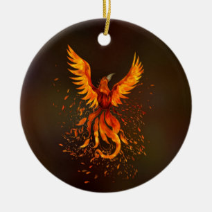 Stigning Phoenix Bird Julgransprydnad Keramik
