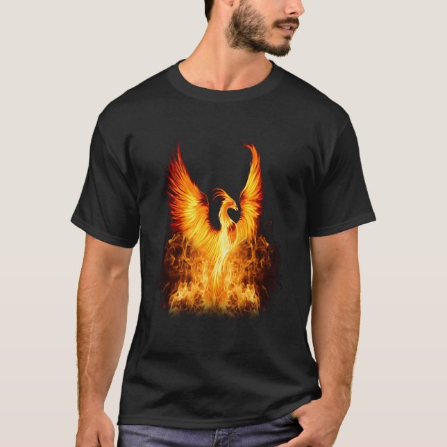 Stigning Phoenix Fire Fenix inspiration Motivation T Shirt (Framsida)