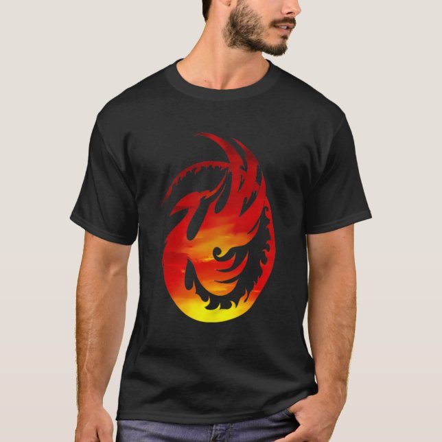 Stigning Phoenix Fire Fenix inspirational Fantasy  T Shirt (Framsida)