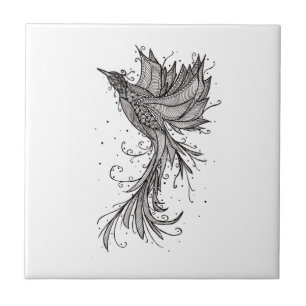 Stigning Phoenix Lineart Ceramic Tile Kakelplatta