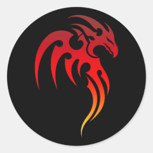 Stigning Phoenix-stamsymbol Runt Klistermärke
