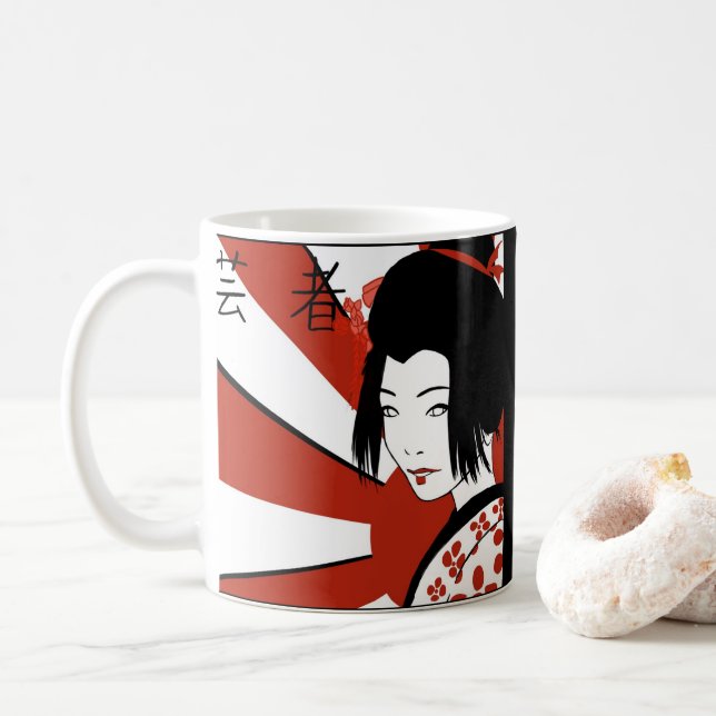 Stigning Sol Anime Geisha Kaffemugg (Med munk)