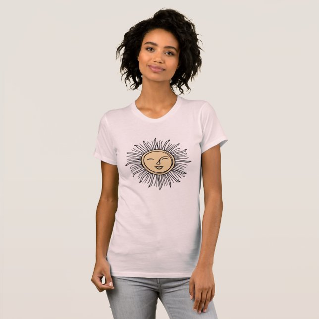 Stigning Sol Boho Minimal T-Shirt (Hel framsida)