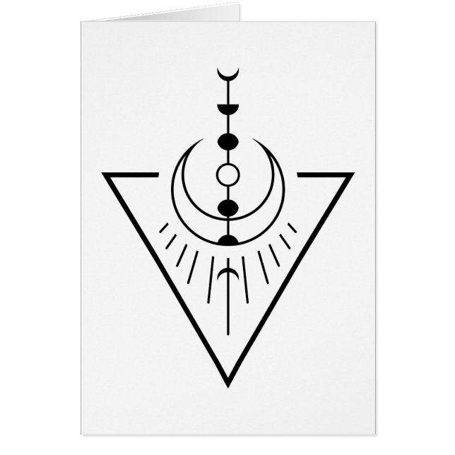 stigning sol måne-faser hälsningskort (Framsidan)