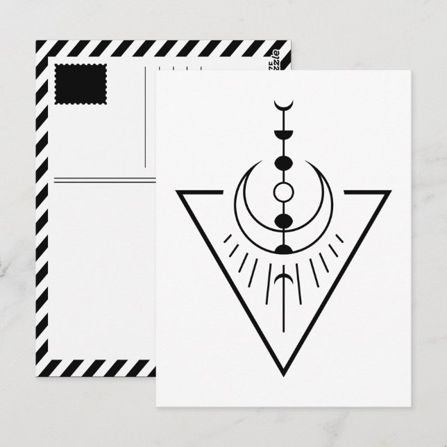 stigning sol måne-faser vykort (Fram/baksida)